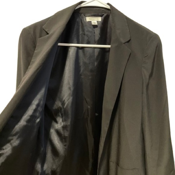 Garnet Hill Women's Size 4 One Button Long Sleeve Blazer Jacket Black Pockets - Picture 3 of 6